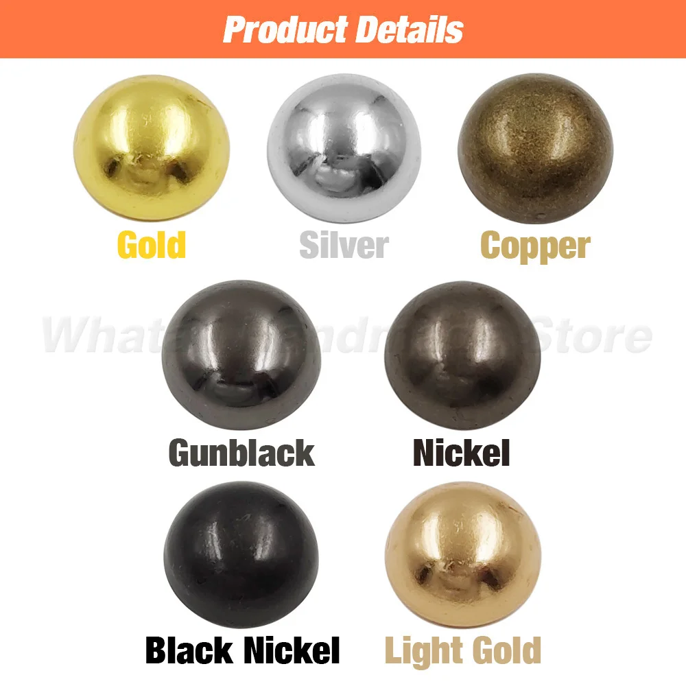 Metal Dome Cap Rivets Studs Round Rivet for Leather Craft Bag Belt Clothing Garment Shoes Collar Parts Accessories