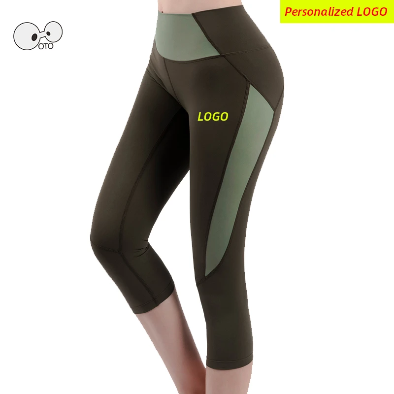 

Personalized Sport Women Fitness Running Yoga Pants 3/4 Quick Dry Elastic Push Up Leggings Workout Capris Tights Gym Trousers