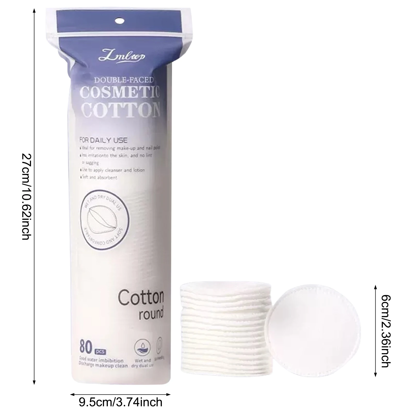 وسادات قطنية مستديرة لإزالة المكياج، أقمشة ناعمة صديقة للبشرة، وسادات قطنية لفرش المكياج وأحمر الشفاه #3