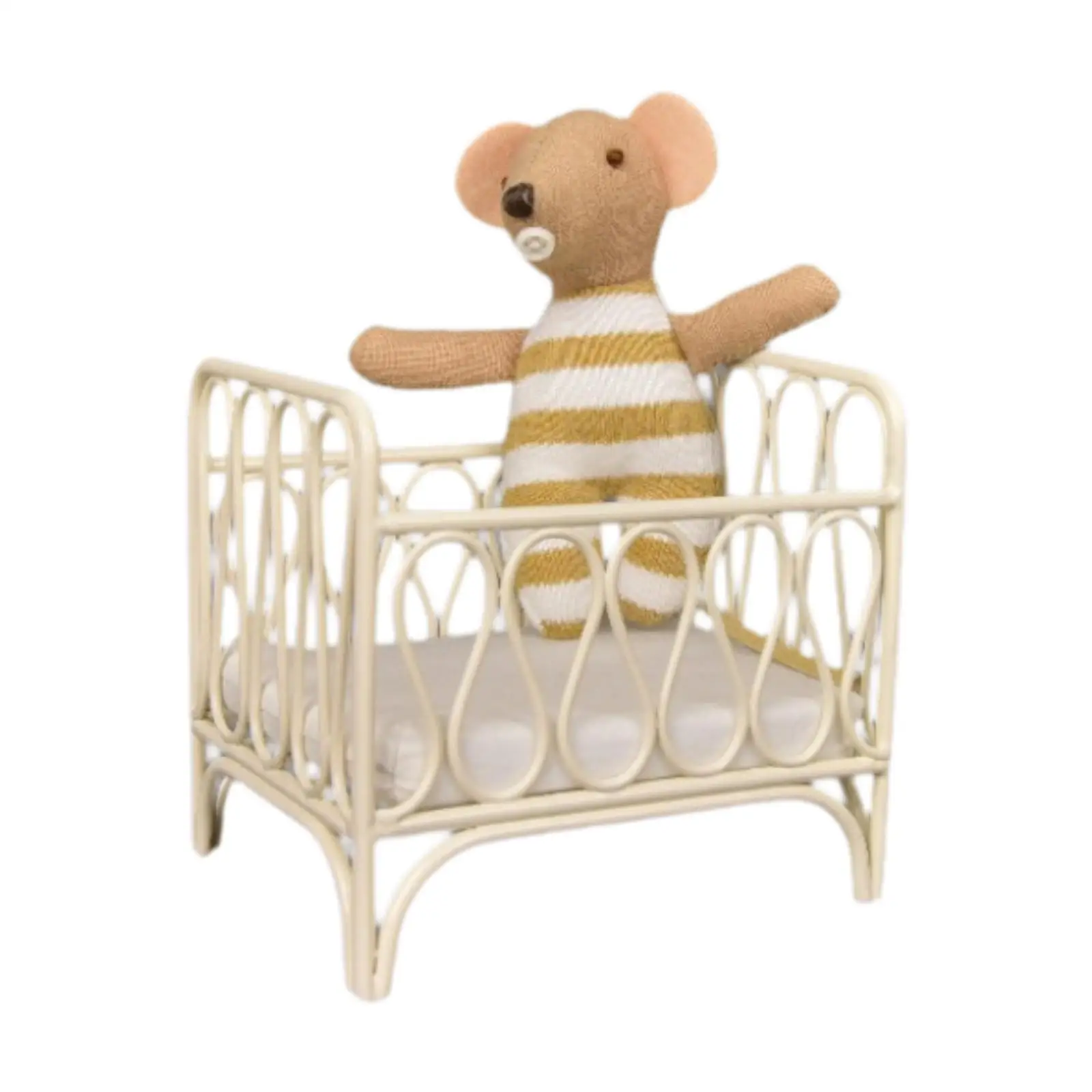 

1:12 Scale Dollhouse Bed Small Bassinet for Landscape Decorations Role Play