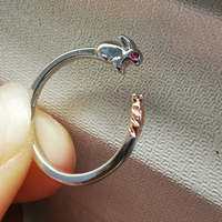 Cute Cartoon Carrot Rabbit Ring  For Women Valentine's Day Present Vintage Rings Jewelry Gifts