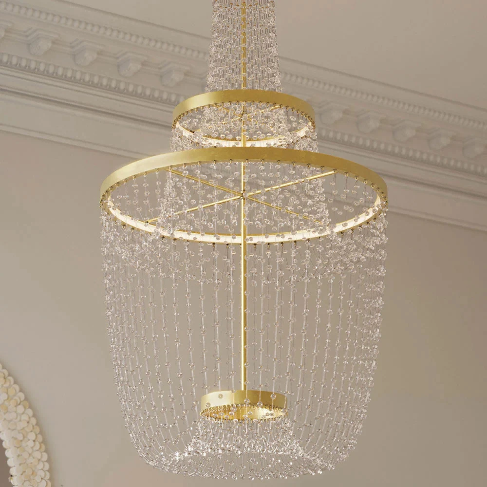 

Роскошные золотые стеклянные люстры с LED-подсветкой для гостиной, столовой, спальни, потолочные подвесные светильники, освещение для вилл и интерьеров