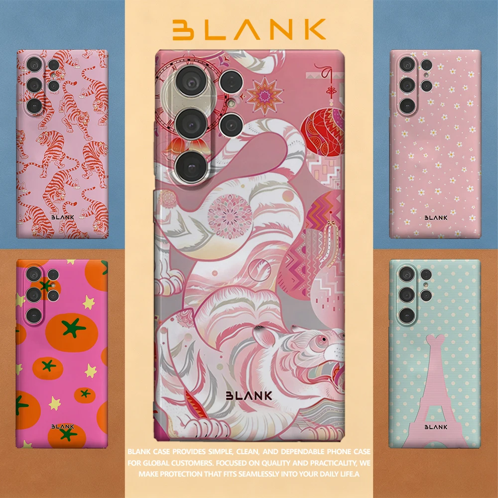 Pink Tiger Fantasy For Samsung Galaxy S26 S25 S24 A56 A36 Phone Case Protection Cover for Women Girl Blank