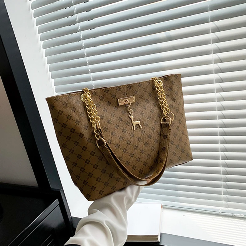 Neue Presbyopia-Handtasche mit Textur, weichem Leder, großem Fassungsvermögen, Tragetasche für Damen mit hängenden Accessoires, Schultertasche – Detail 22