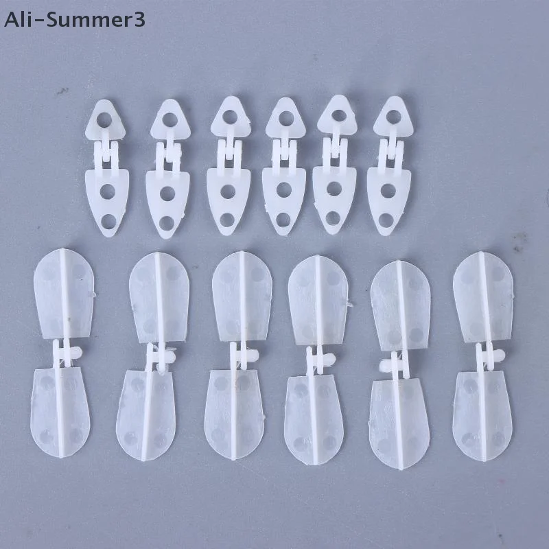 (YY) 6개 RC 장난감 흰색 플라스틱 마이크로 해치 힌지 RC 항공기 모델 액세서리 교체 부품