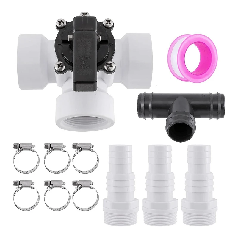 Diverter Valve Kit Swimming Pool Hoses Connection Pump 3-Way Diverter Valve Hut Shut Off Ball Valve Air Pumps Accessories