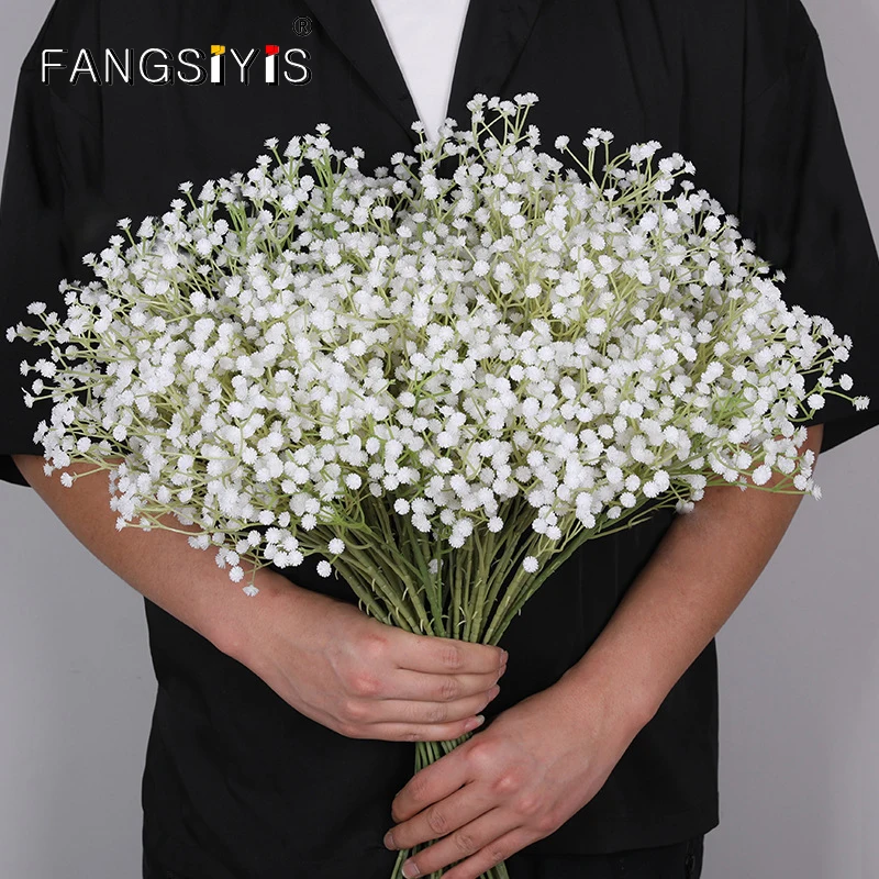 10pc/5pc Branch Baby Breath Artificial Flower Plastic Gypsophila DIY Bouquet Arrangement Wedding Home Decor Handmade Gift