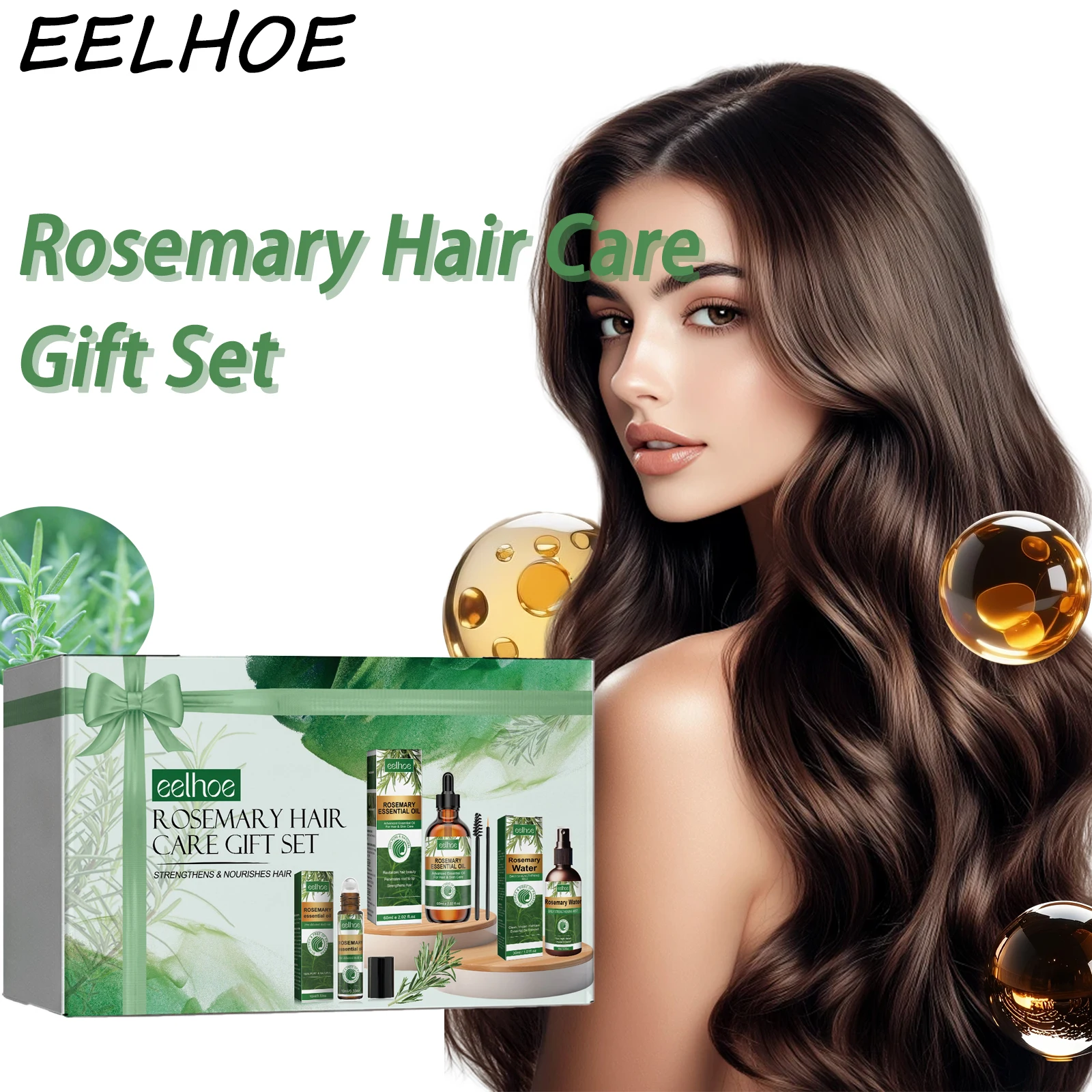 

Rosemary Hair Care Gift Set Nourishing Promoting Hair Growth Fluffy and Softening Hair Prevent Hair Loss Rosemary Essential Oil