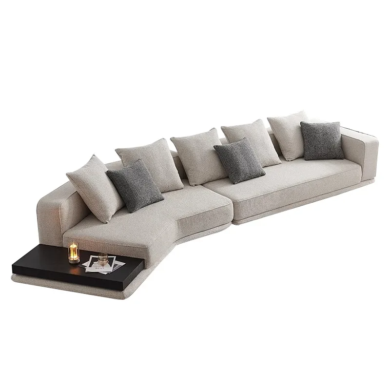 

Italian minimalist horizon leather sofa simple modern villa living room special-shaped corner large flat sofa combination