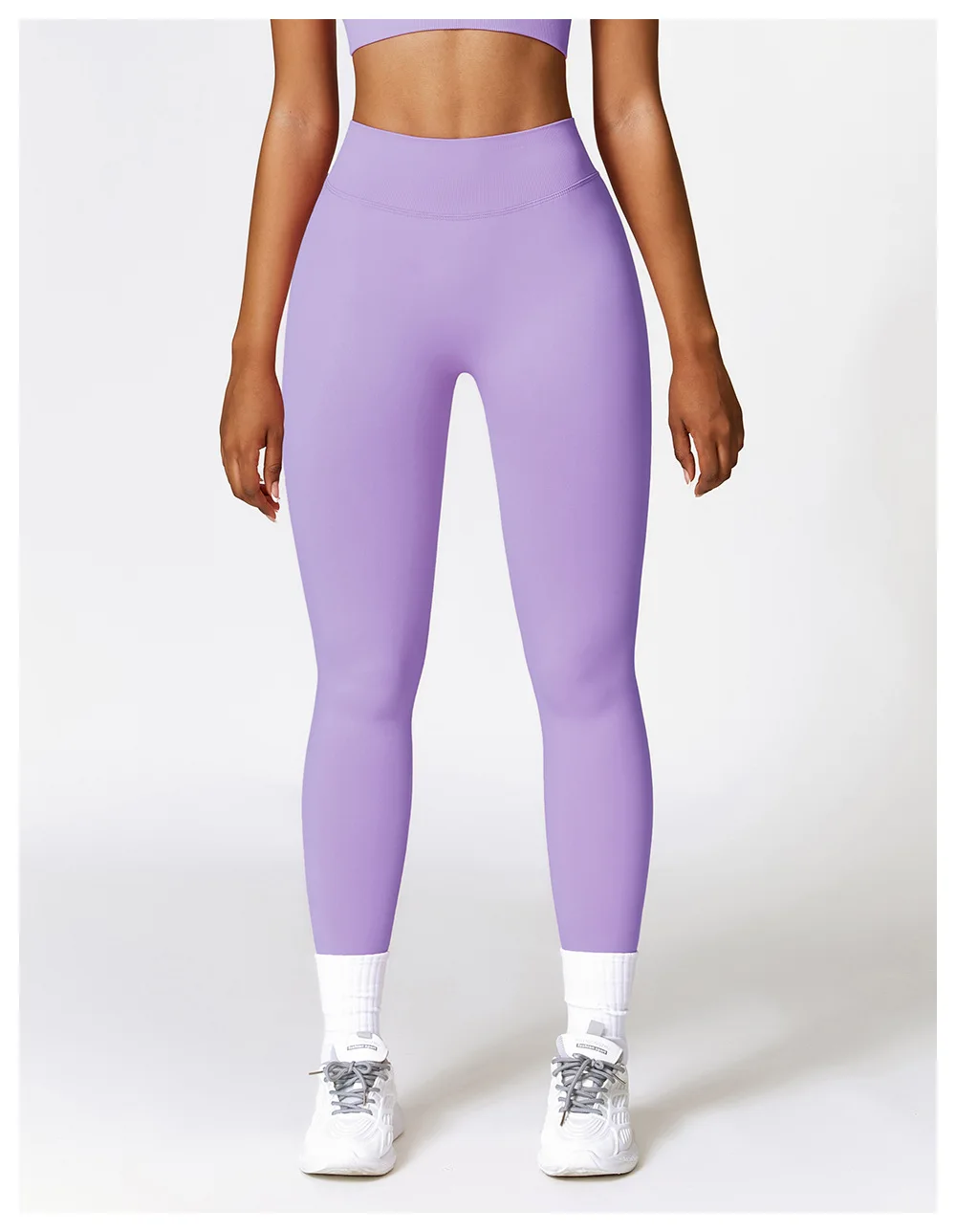 Damen-Sport-Leggings mit V-Rücken, sportlich, Fitness, Fitnessstudio, Yoga, Strumpfhosen, Scrunch-Kontrolle, Lauftraining, Workout, Leggins – Detail 11