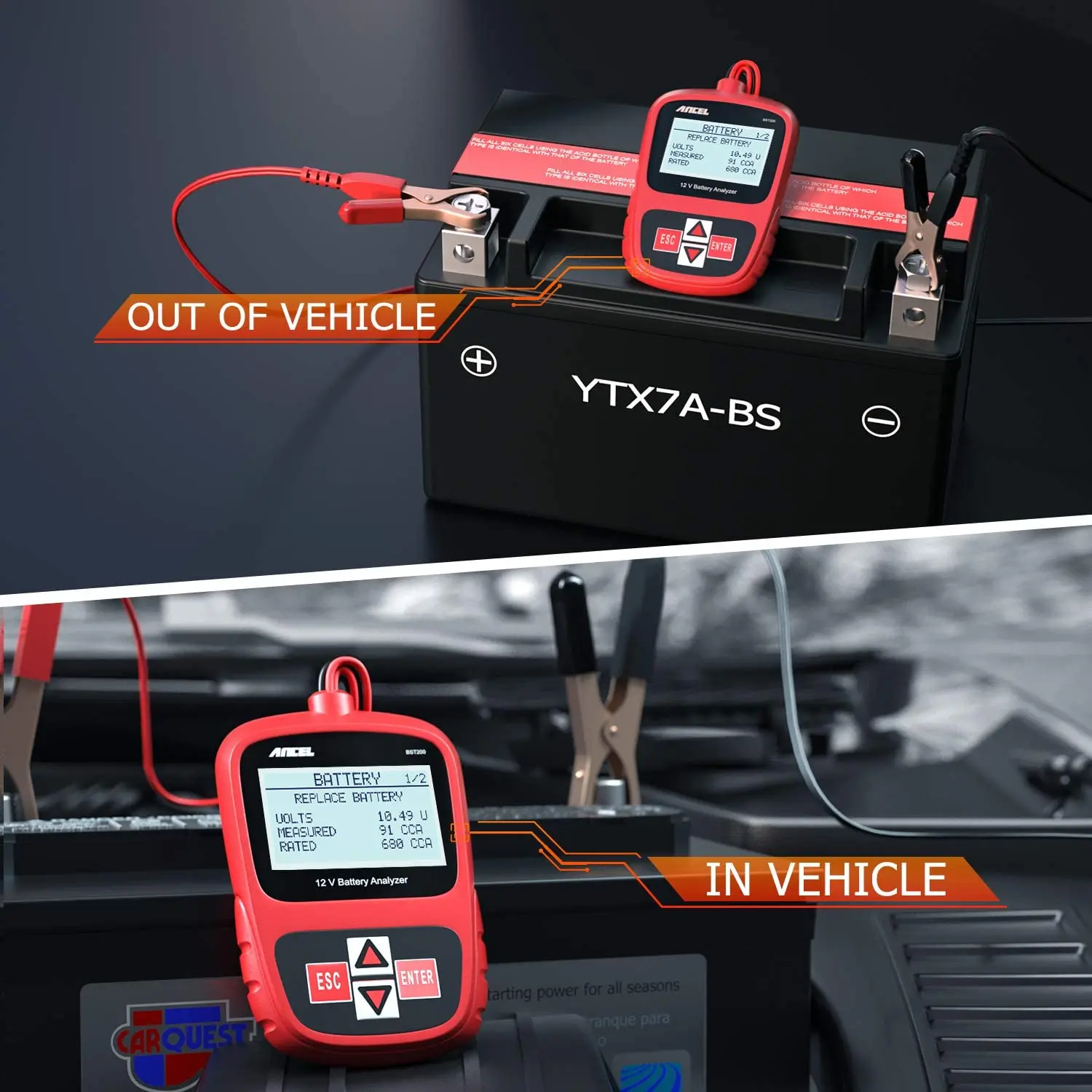 ANCEL BST200 12V Car Battery Tester 100-1100 CCA Automotive Battery Analyzer Tool Digital Analyzer for Car Truck Motorcycle