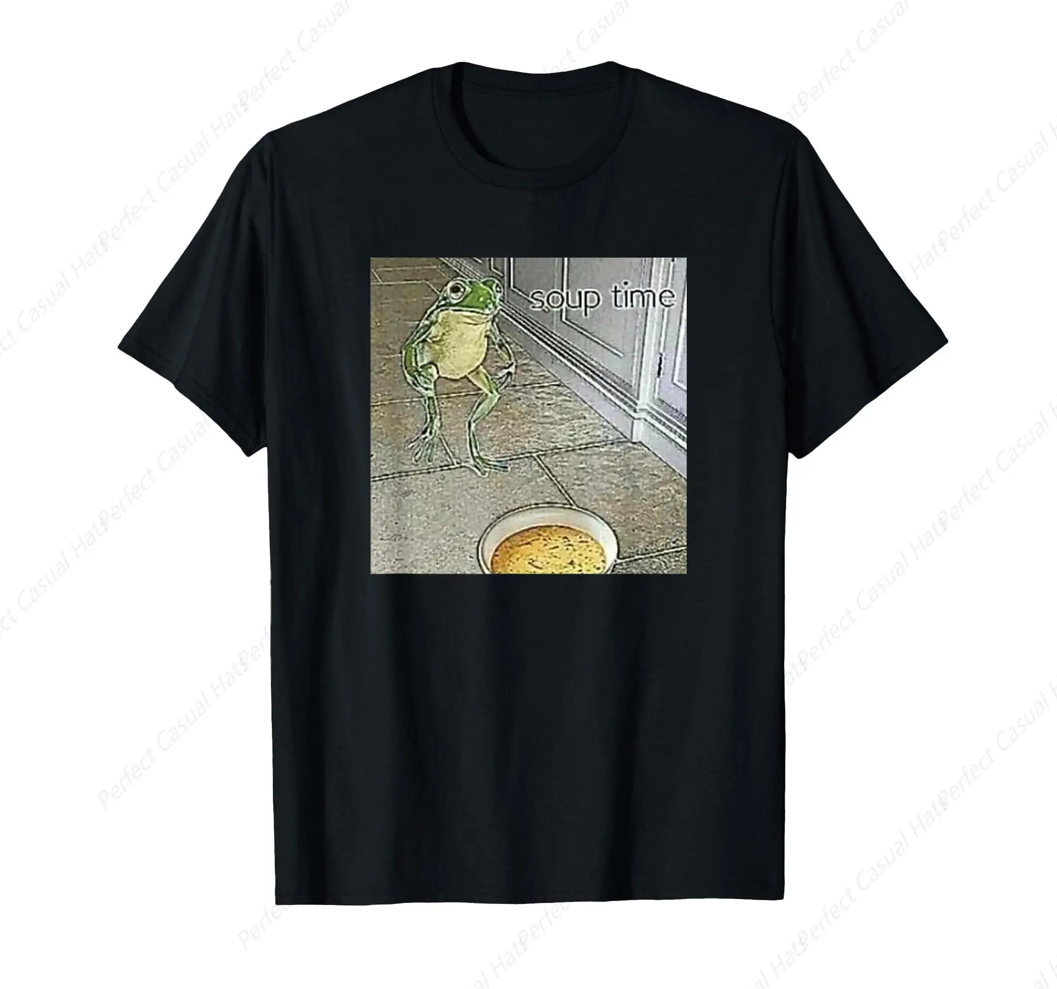 

Hot-Selling Soup Time Meme Frog Meme T-Shirt Men Women Funny Gift Shirt Cotton Soft Tee