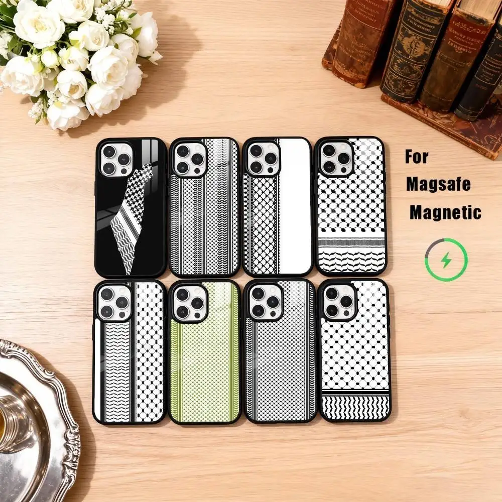 

Hattah Keffiye P-Palestine Phone Case For iPhone17,16,15,14,13,12,11 Plus,Pro Max Magnetic For Magsafe Wireless Charging