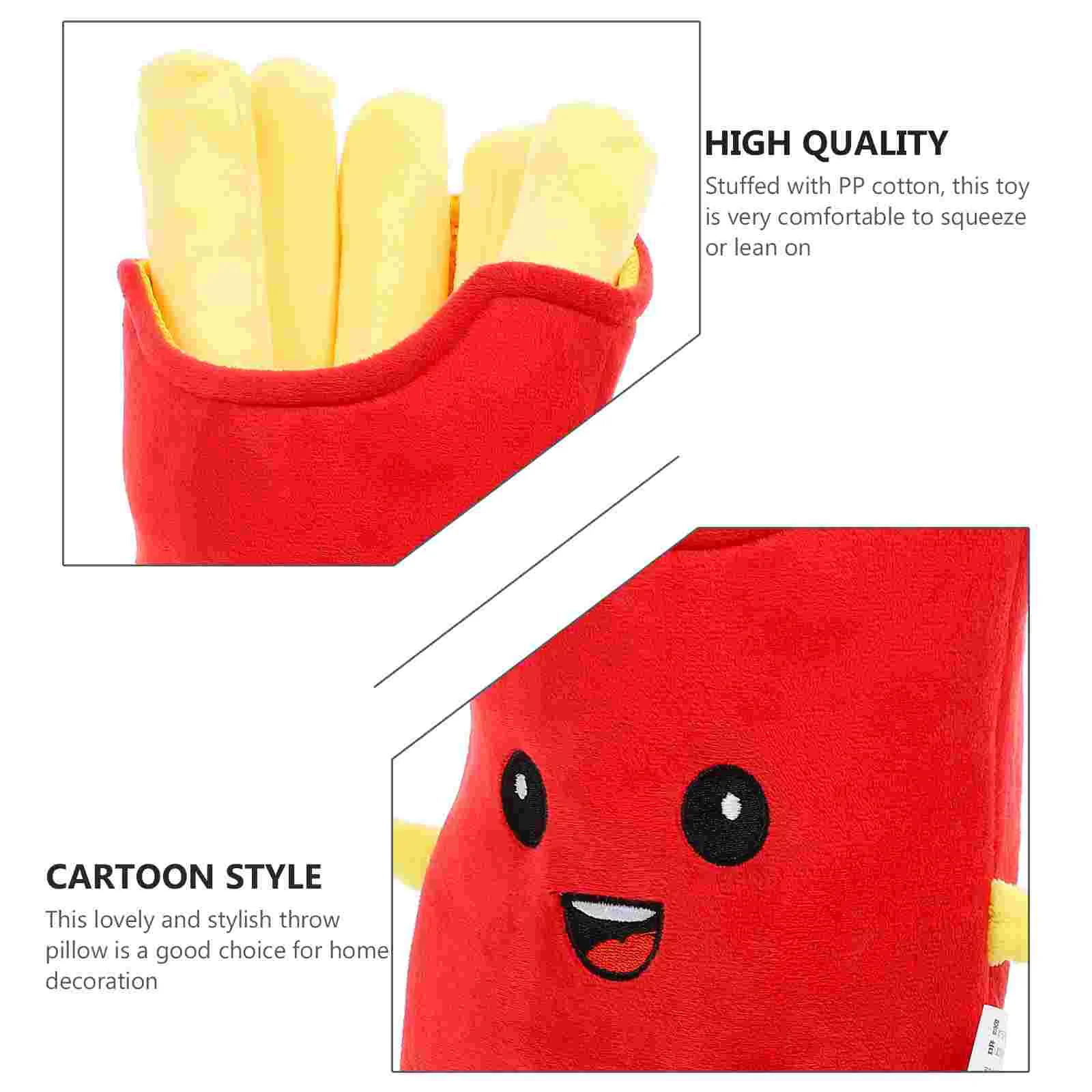 French Fries Plush Pillow Toy Sofa Decorative Cushion Removable Chips Throw Pp Cotton Lumbar Cartoon