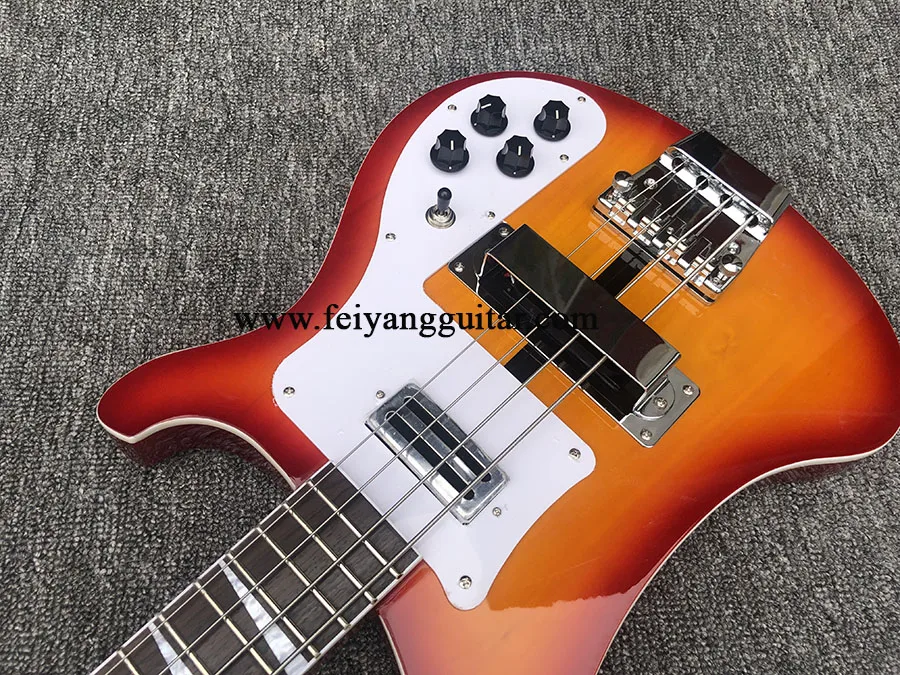 Electric Bass Guitar, 4003 4 Strings,Cherry Sunburst Color,Rosewood Fingerboard,High Quality, free shipping