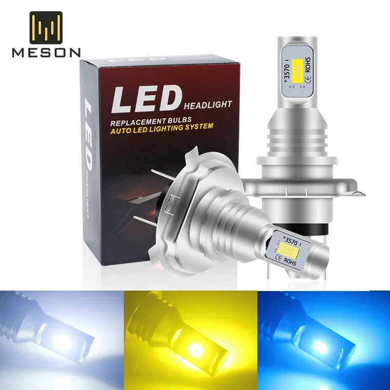 

2pcs Fog Light H7 H4 H8 H11 HB3 9005 HB4 LED CSP 2 Smd Lamps For Cars Mini Headlight Bulbs Super Bright 8000K 3000K Auto 12V