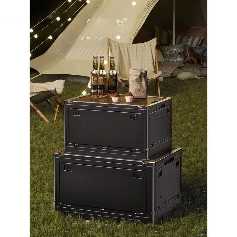Outdoor camping storage box Car camping folding storage sorting box Car trunk Camping large storage box