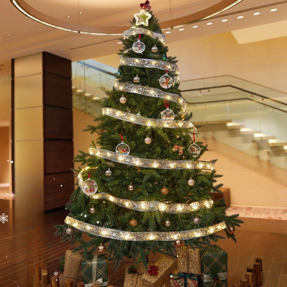 

1/5M Christmas Ribbon Lights Mini Lights Copper Wire Fairy String Lights for Party Weddings Christmas Tree Ribbon Decortion