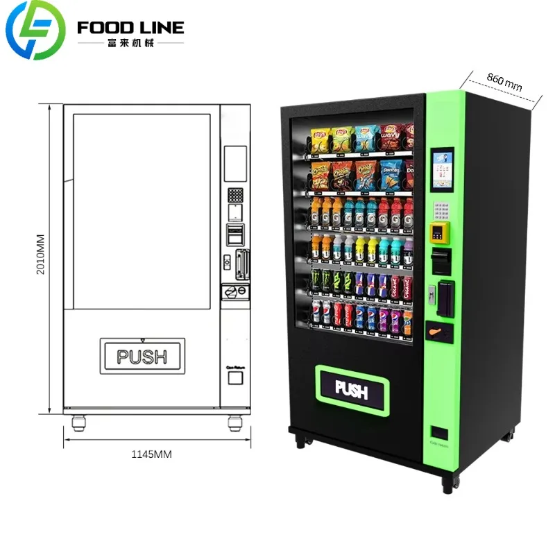 Snack Drink Automatic Combo Vending Machine Distributeur Automatique Cold Drink Water Vending Machine for Drinks and Snacks