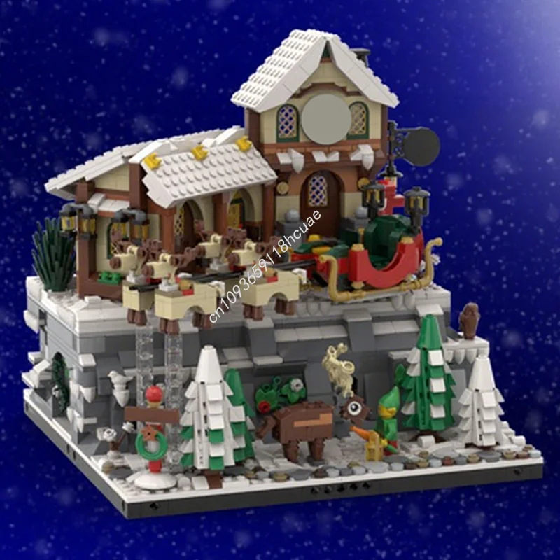 

2123pcs MOC Workshop for Elf Winter Village Christmas Building Blocks Christmas asy-to-Start Beginner Friendly Kit DIY Gift