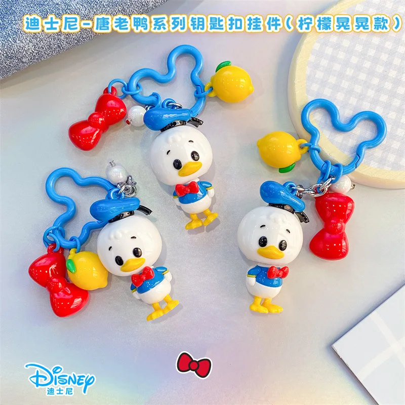 Genuine Disney Keychain Mickey Minnie Goofy Donald Duck Daisy Duck Pluto Anime Action Figure Toy Dangling Series Keyring Pendant view 4