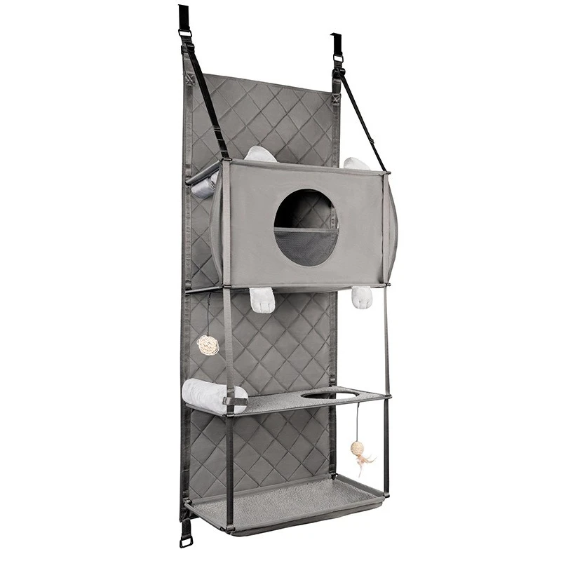 

Cat climbing frame, cat nest integrated, no punching, cat climbing frame behind the door can be folded for storage