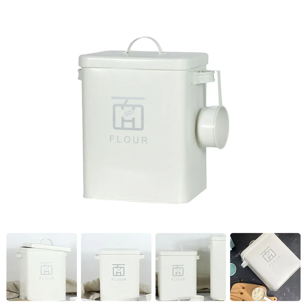 

Flour Storage Container Heavy Duty Metal Rice Bucket Moisture Proof Dust Resistant Kitchen Organizing Bin For Rice Flour Beans