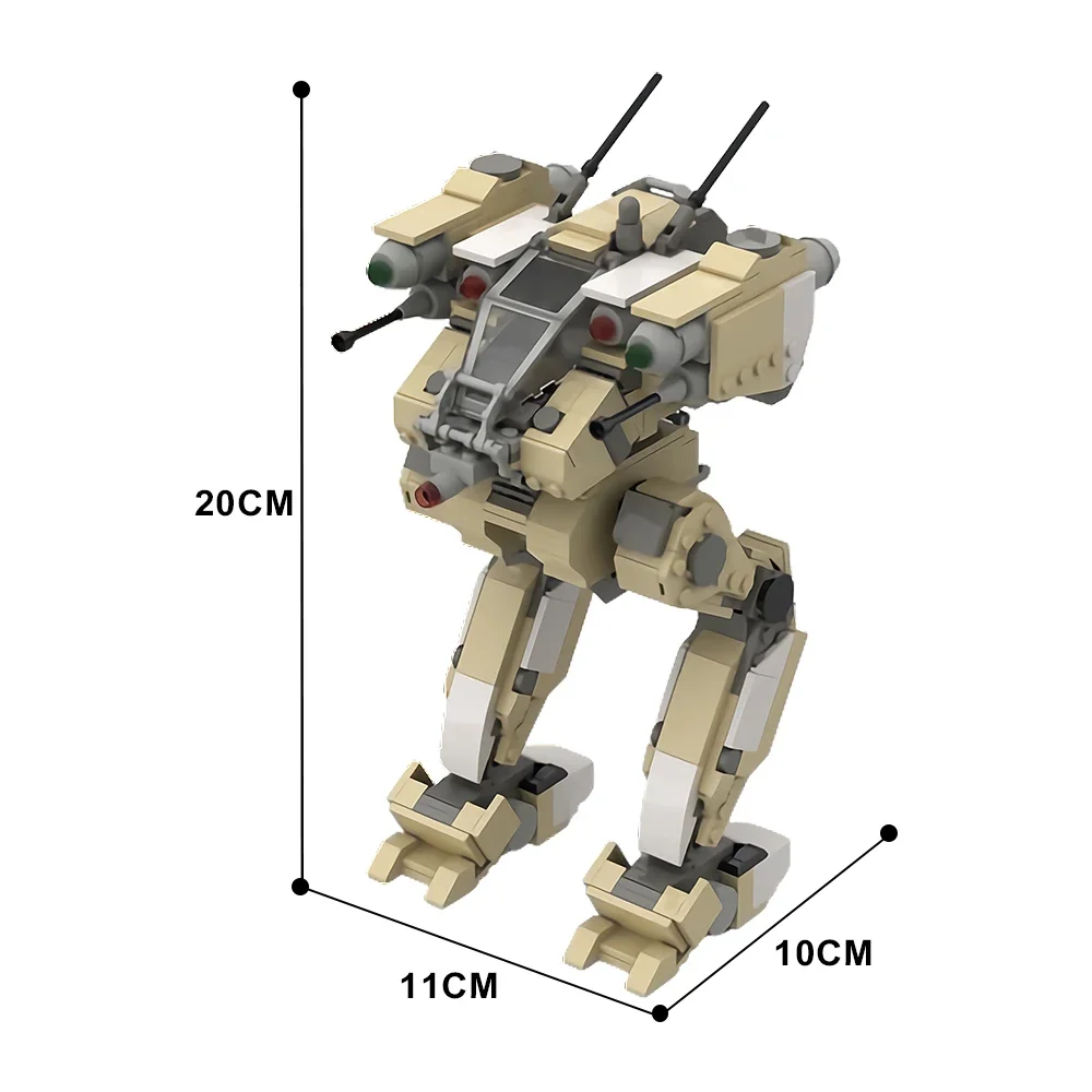 Gobricks MOC Game Haloss Flea Battlemech Battle Robot Building Blocks Model Guardian 5 Desert Camo Model Bricks Toys Kids Gift