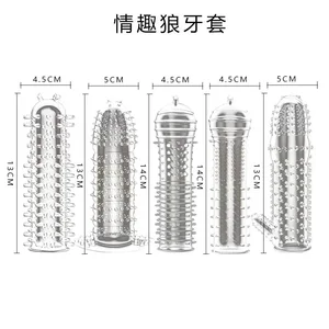 Condones reutilizables silicona 5 tipos de tiempo retraso de cristal espige erosh 8 Mejores mangas de extensor de pene de ventas - №3