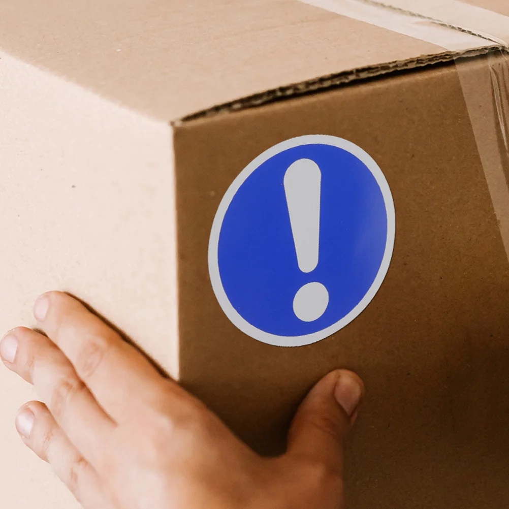 

6Pcs Safety Warning Stickers Clear Exclamation Decals Strong Adhesion for Office Luggage Machinery Applications