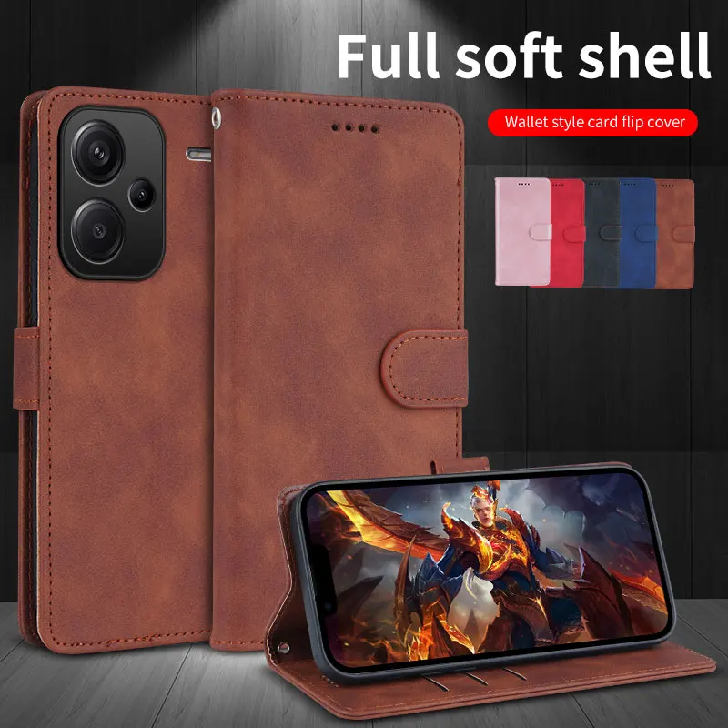 

For Redmi Note 13 Pro Plus Case New Business Frosted Card Insert Flip Leather Case Cover For Redmi Note 13R Pro Anti-fall Funda