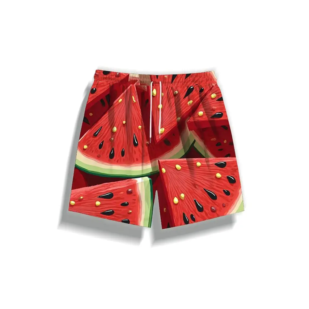 1pcs Men's Short swim trunks2026 Summer 3D Printed Short sleeve Breathable Pants Polyester running Man pants Quick drying