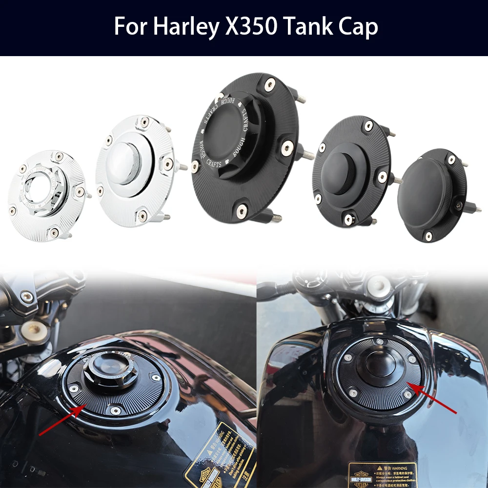 Motorcycle Modified Parts CNC Aluminum Flush Mount Pop Up Vent Fuel Tank Gas Cap Cover For Harley X350 X 350 Flat Tracker 2023-