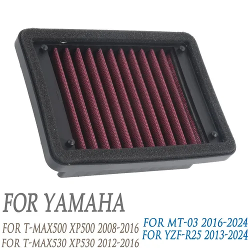 Imagen 1 del producto Para YAMAHA TMAX T MAX 500 530 XP500 XP530 2016 2015 2014 limpiador de filtro de aire para motocicleta YZF R25 R3 MT03 MT 03 2024 2023 2022 2021