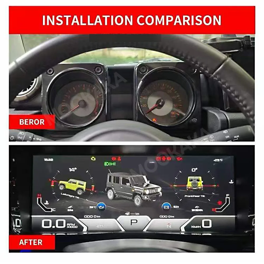 Digital Dashboard For Suzuki Jimny 2019~2026 JB64 JB74 Car Cluster LCD Virtual Cockpit Digital Instrument Panel TMPS Head Unit