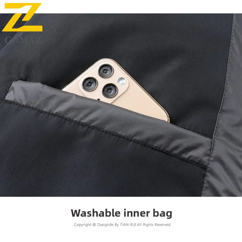 COMXZ Mens Down Jacket Fashion Stand Collar Outdoor Office Thickened Warm Parka Business Casual Windproof Autumn Winter Coat
