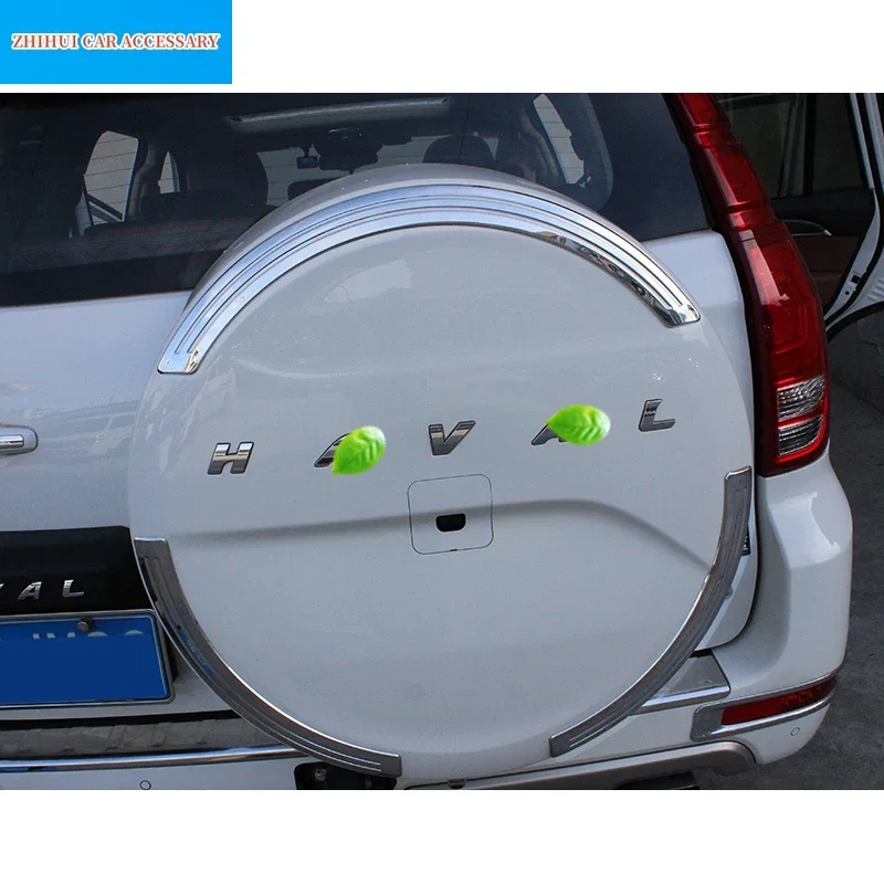 For Great  Wall Haval Hover H9 2015-2022 Car Styling Rear Spare Tire Cover Stickers Stainless Steel Trim Panel  Accessories