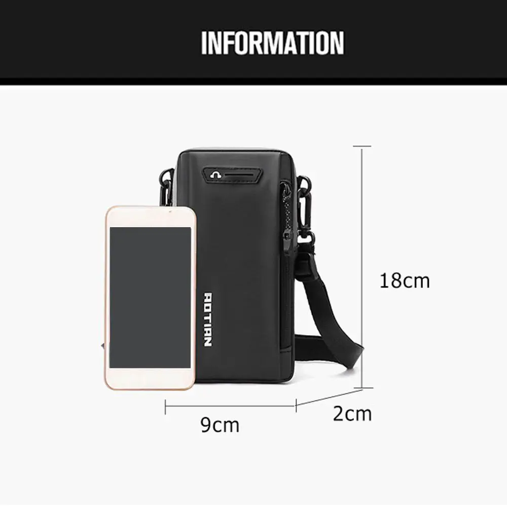 Mini Waist Pack Men\'s Casual Bag Travel Purse Waterproof Belt Zipper Slim Phone Bag Sport Fanny Pack Phone Pocket