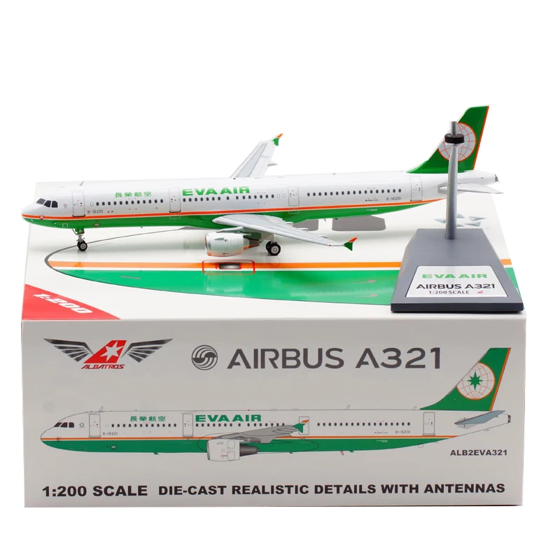 

Diecast 1:200 Scale EVA Air A321 B-16201 Alloy Aircraft Model Collection Souvenir Display Ornaments Toys Gift