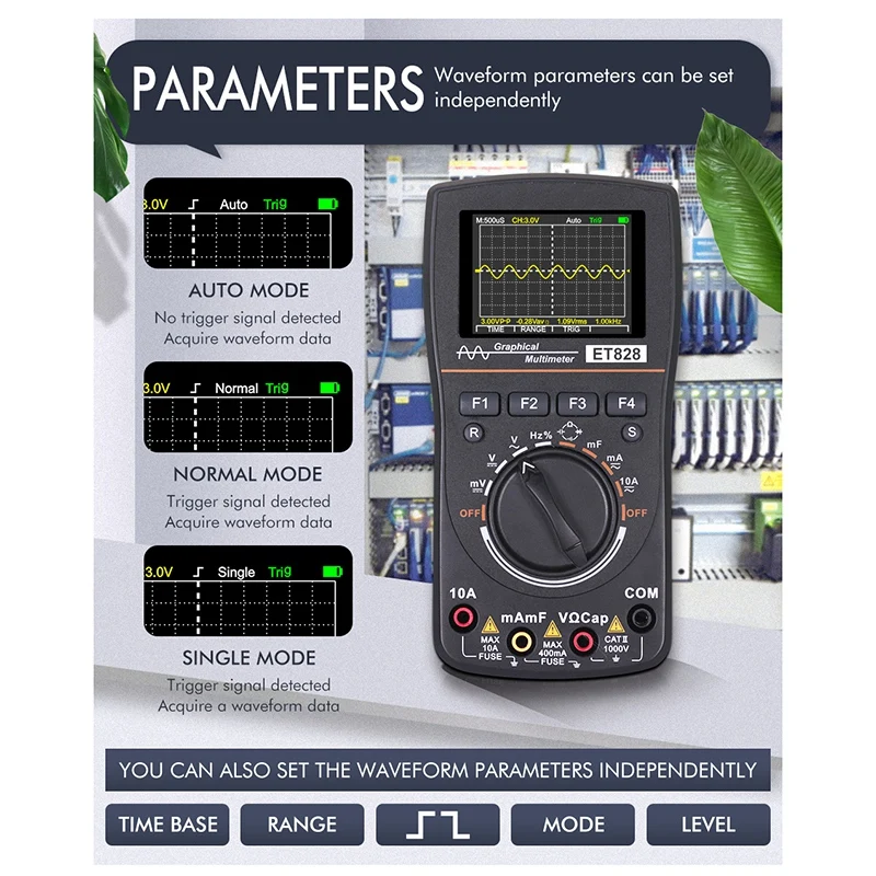

AA14 New ET828 2 In 1 LED Oscilloscope Multimeter Handheld Color Screen Scope Digital Storage Oscilloscope Digital Multimeter