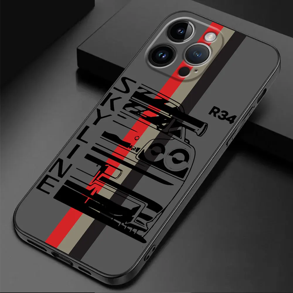 jdm Sport car Phone Case for Apple iPhone 15 16 Pro XS Max 13 14 Plus XR SE 7 8 12 11 Pro plus Matte