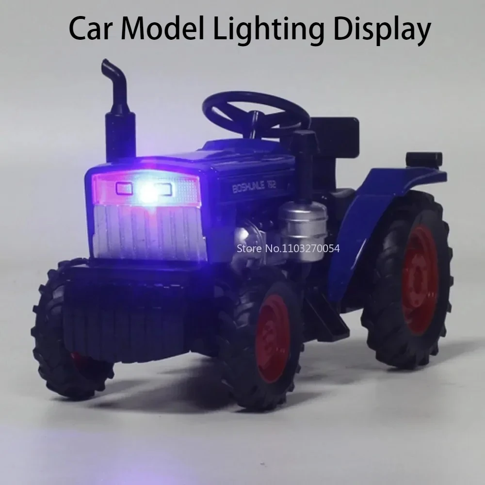 Tractor de juguete de simulación, modelo de coche, cuerpo de Metal de aleación, vehículo agrícola, función de luz de sonido extraíble, coche de juguete para regalo de niño, 1/32