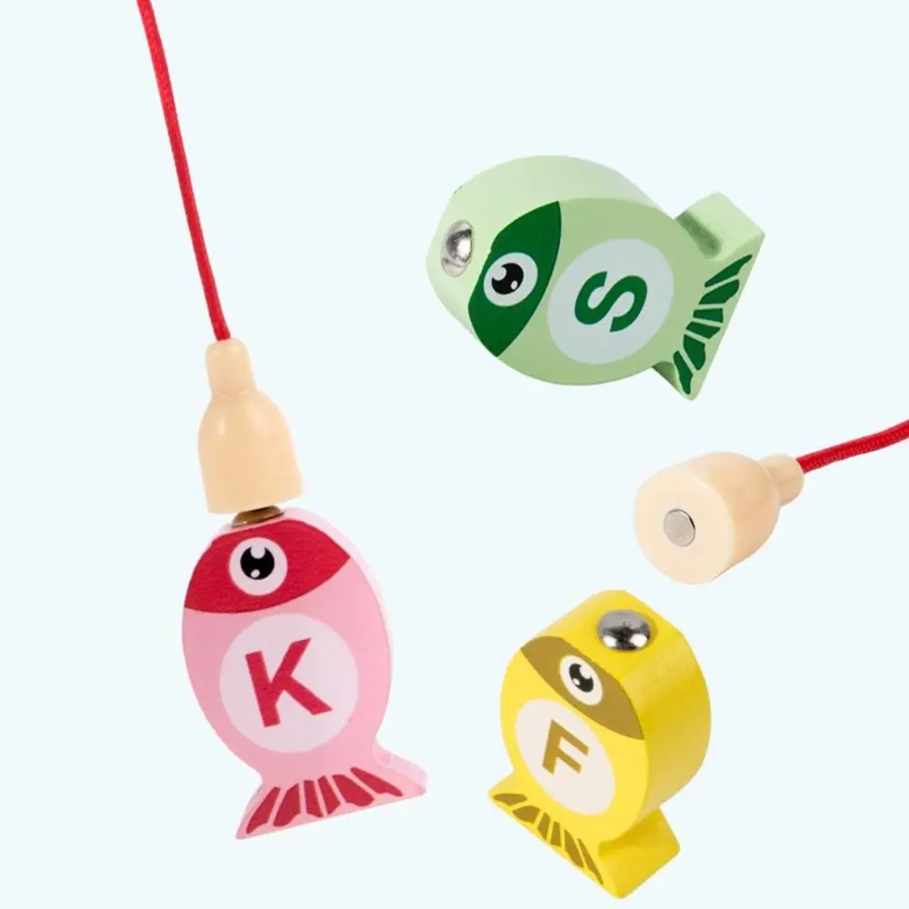 Ocean Fishing Magnetic Fishing Play set Figure Marine Life Cognition Fish Games Alphanumeric Cartoon Magnetic Fishing Toys Gift