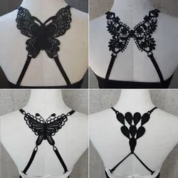 Kreuz Schulter Riemen Sexy Spitze Schmetterling Ausgesetzt Schulter Riemen Nicht-slip Nicht-slip Schulter frauen Schulter Bh straps