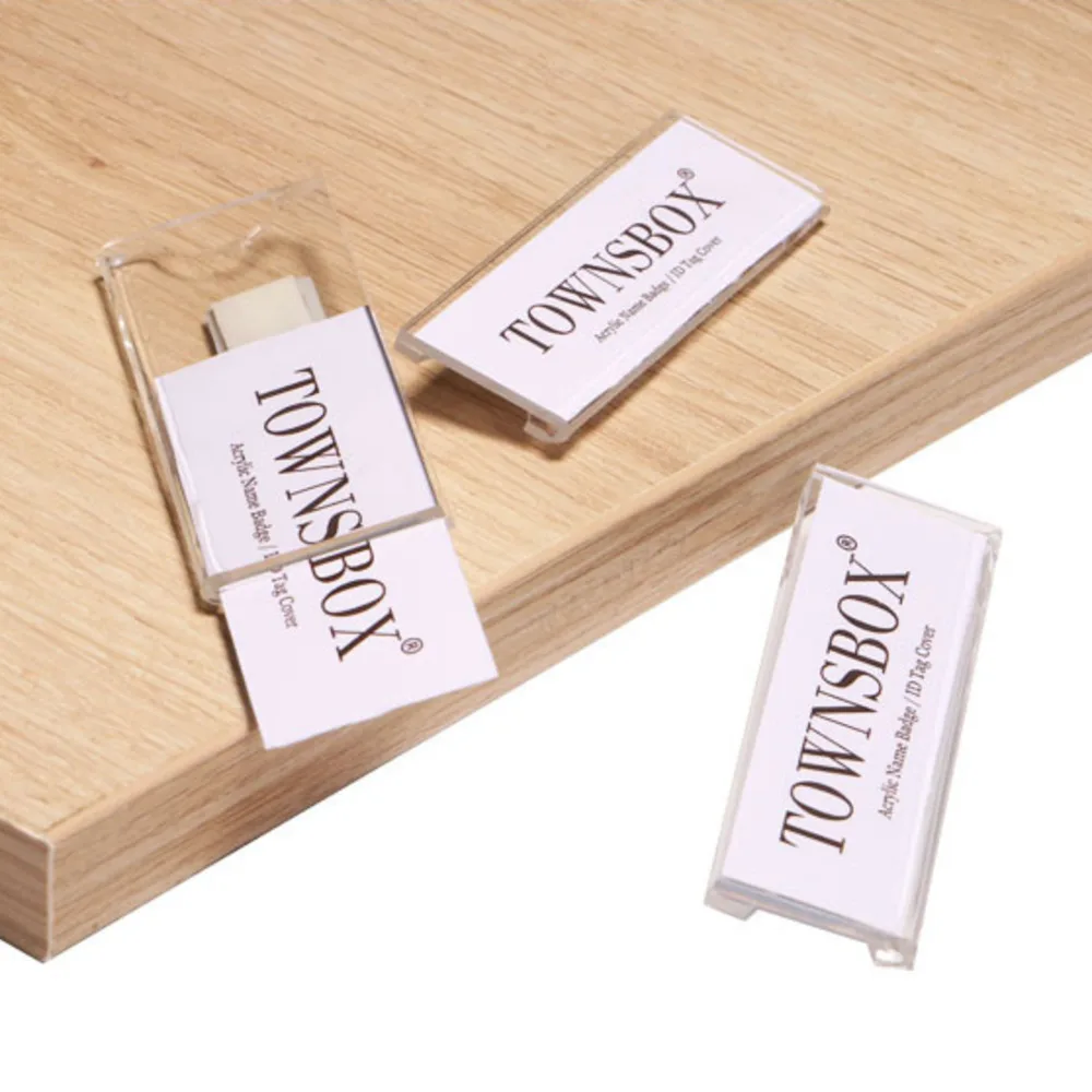 Pin Or Magnet Acrylic Plastic Name Id Badge Clear Holder Business Card Tag Badge Holder