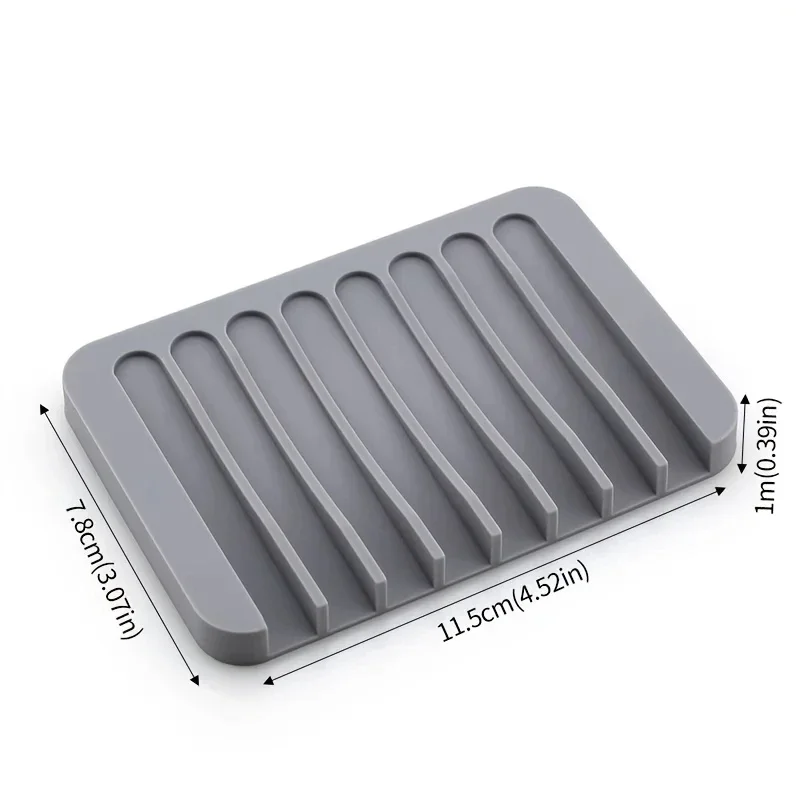 Self Draining Soap Holder Silicone Soap Dish Soap Saver for Shower Bathroom Kitchen Sponges Keep Soap Bars Dry Clean image 5
