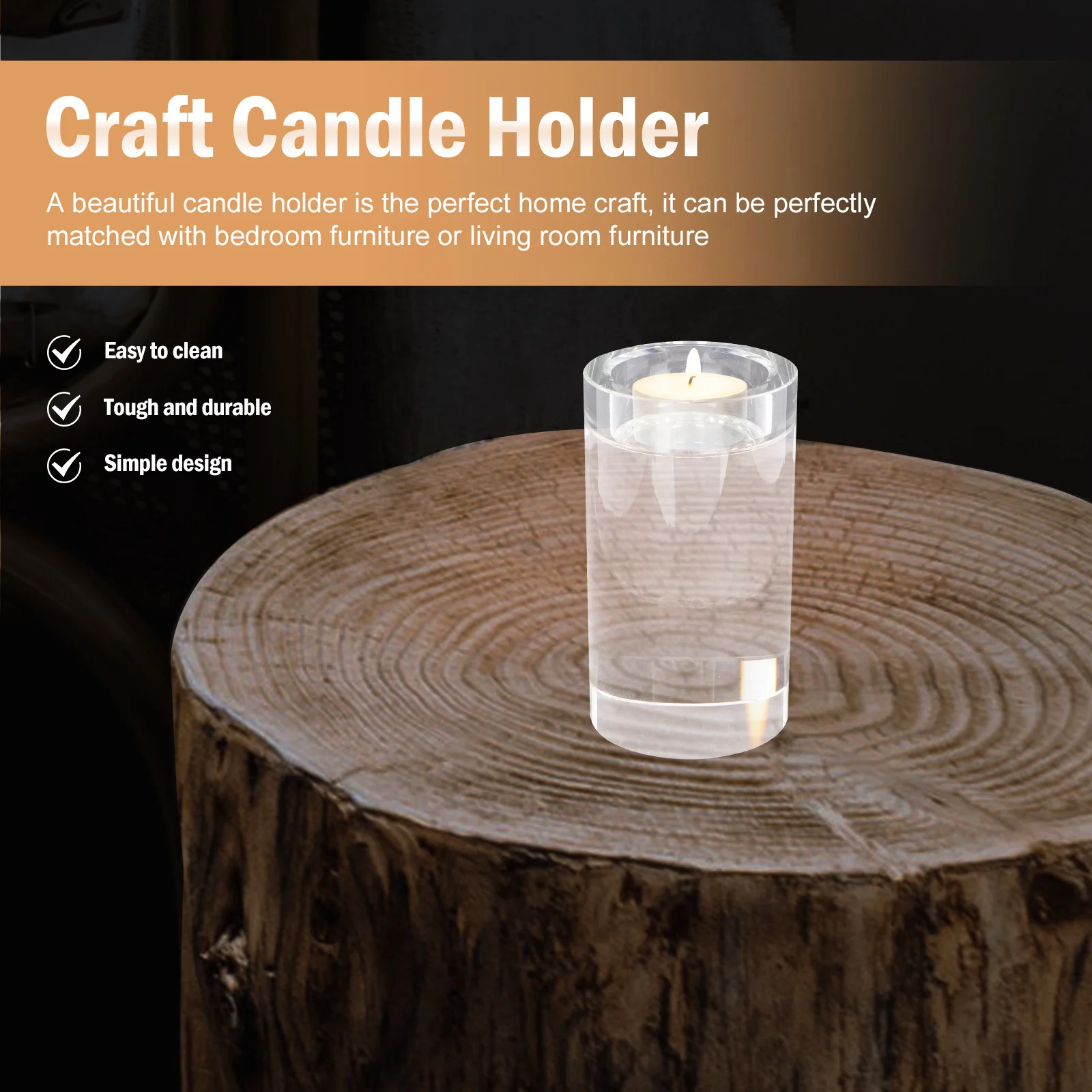 

Tall Clear Holder Table Candles Tapered Candlestick Holders Crystal Decor