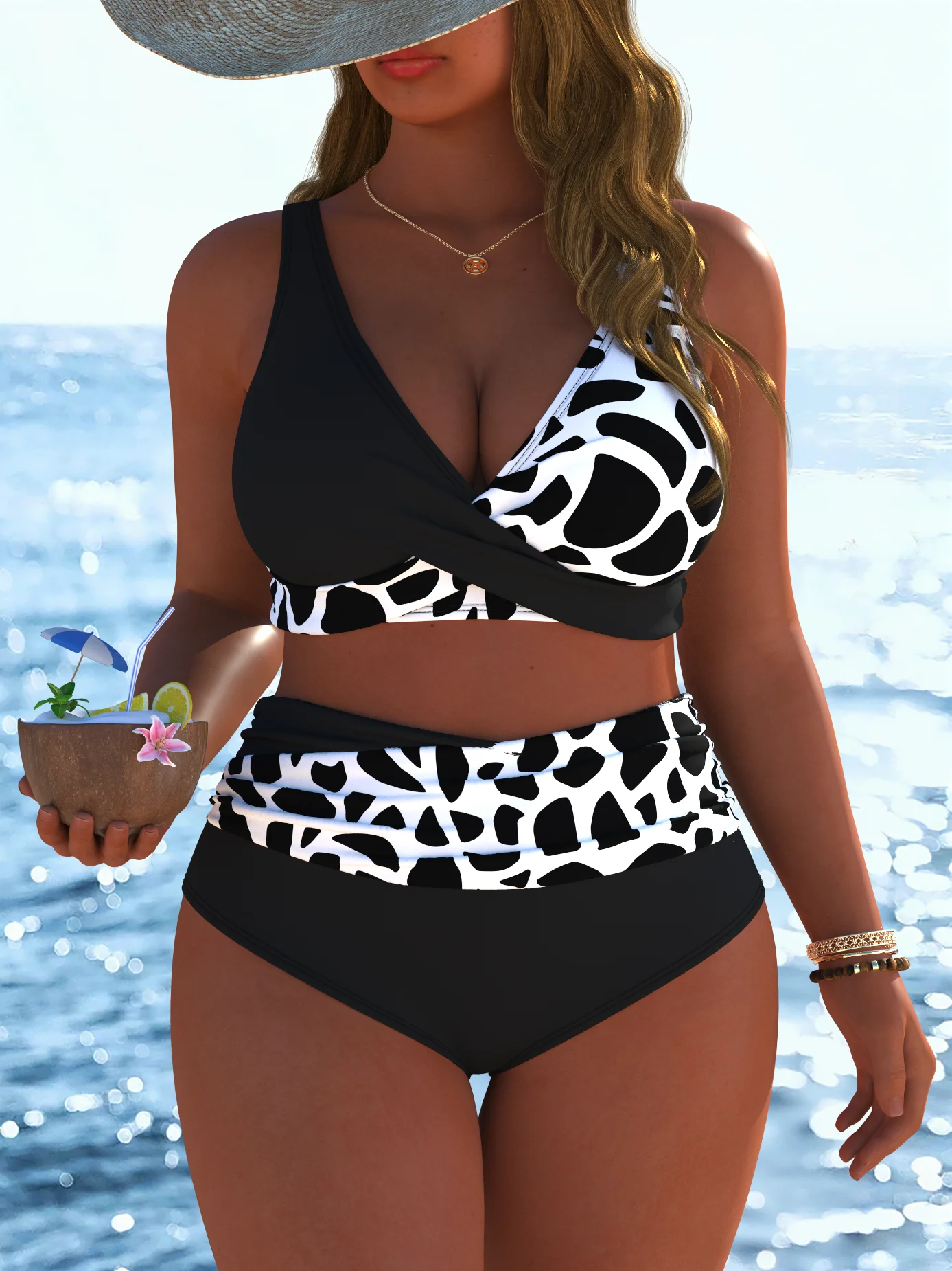 

New Arrival Women Swimwear Sexy Luxury Two Piece Bikini Trendy Plus Size Swim Dress, Beach Outfits for Summer Vacation & Travel