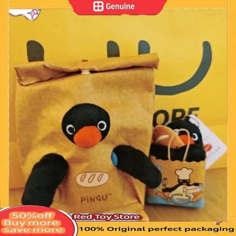 Véritable Pingu Pengu boulangerie série mignon poupée pendentif jouets en peluche Collection Festival modèle de noël ornement enfants cadeau porte-clés