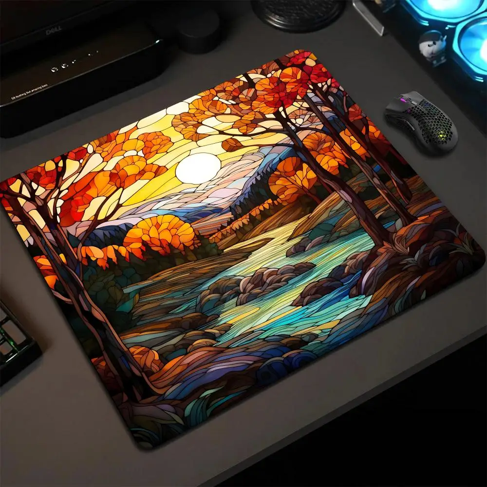 Beautiful Landscape Mouse Pad Large Square Computer Office Game Table Mat Rubber Anti Slip Mousepads Small Decor Desk Pads